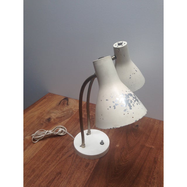 Mid Century Desk Lamp Double Headed Gooseneck | Chairish