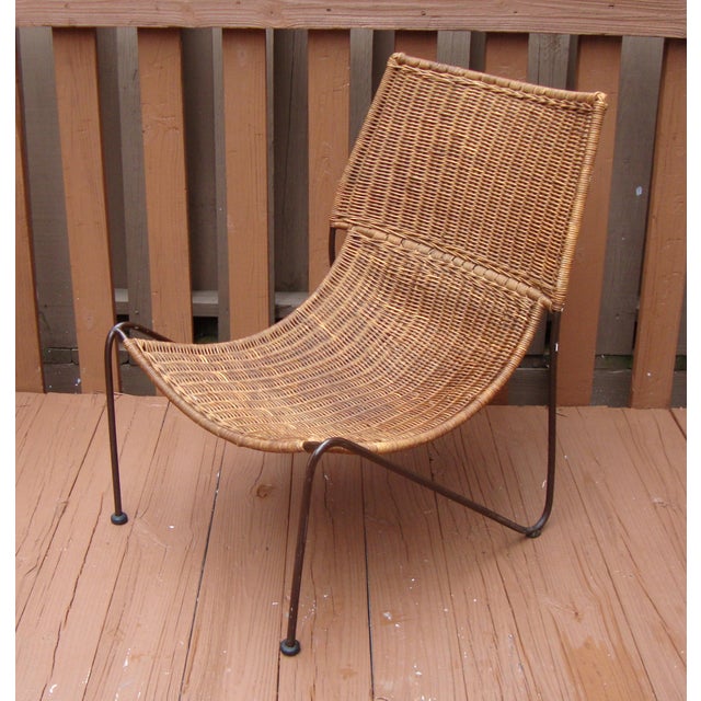 MCM Modern Wicker Iron Frederick Weinberg Chair | Chairish