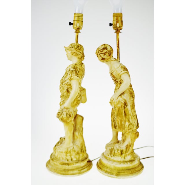 1958 Vintage Quartite Creative Corp Figural Table Lamps A Pair Chairish