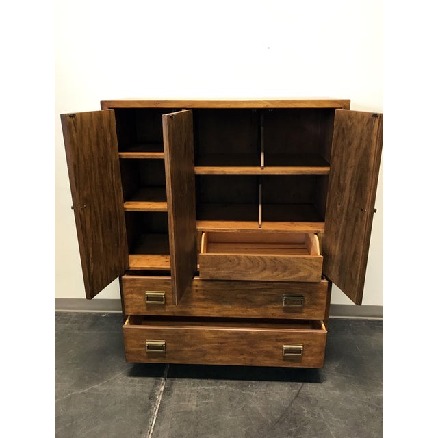 DREXEL HERITAGE Woodbriar Pecan Campaign Style Chest ...