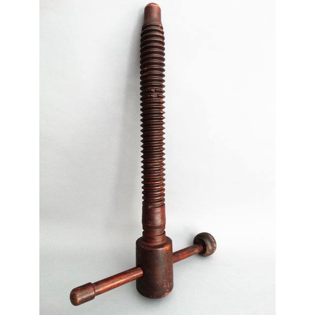 Large French Wine Press Screw Chairish