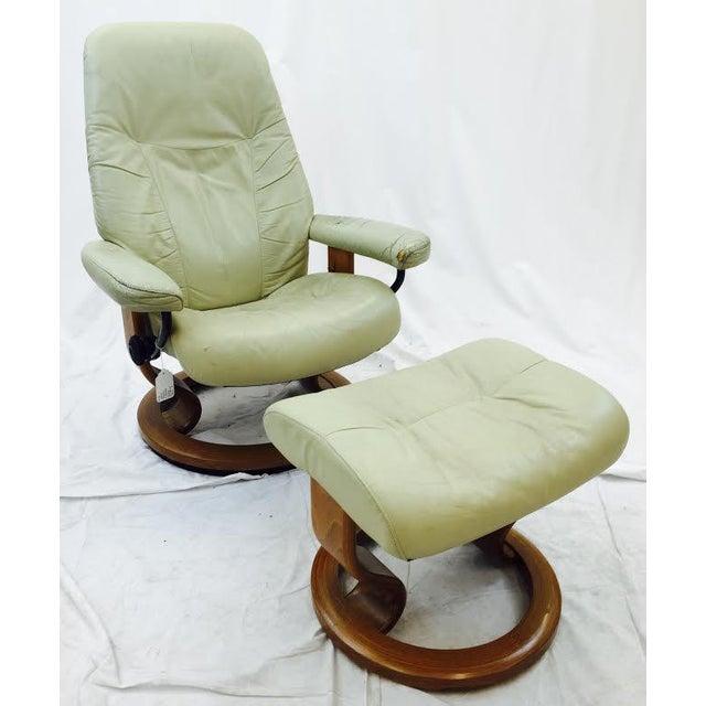 Vintage Ekornes Norway Stressless Chair & Ottoman Chairish