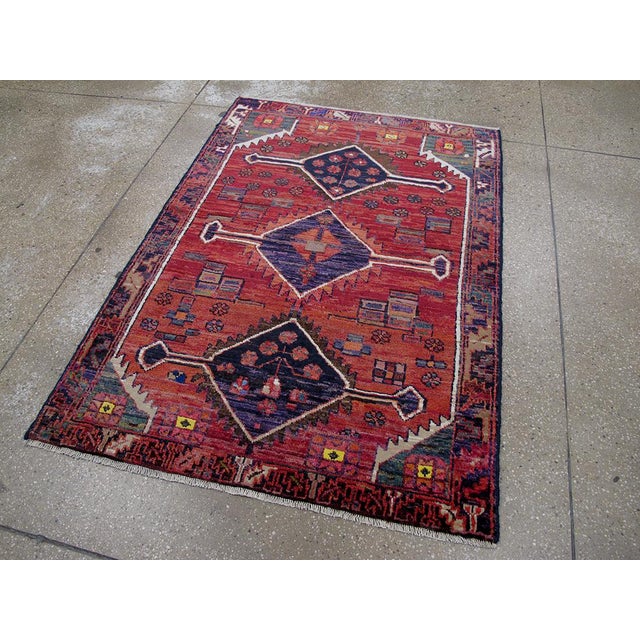 Mid-Century Modern Persian Rug - 3'7" X 5'2" | Chairish