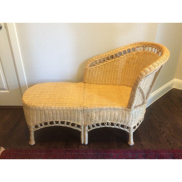 Vintage Wicker Chaise Lounge Chairish
