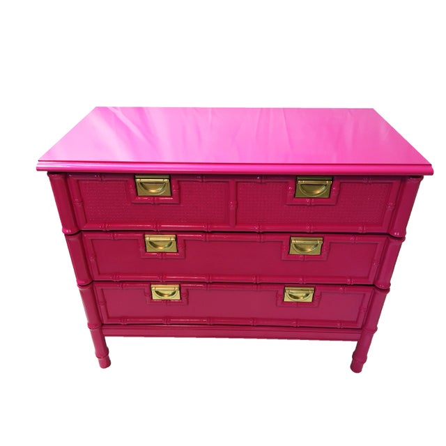 Vintage FauxBamboo Pink Chest of Drawers Chairish