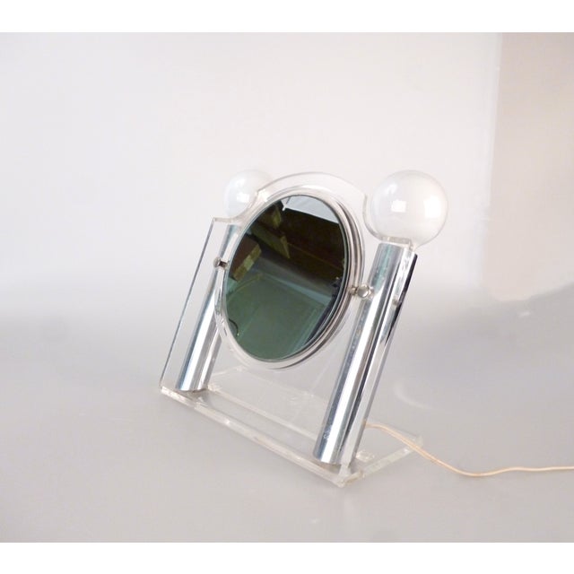 Vintage Chrome and Lucite Vanity Mirror With Light Chairish