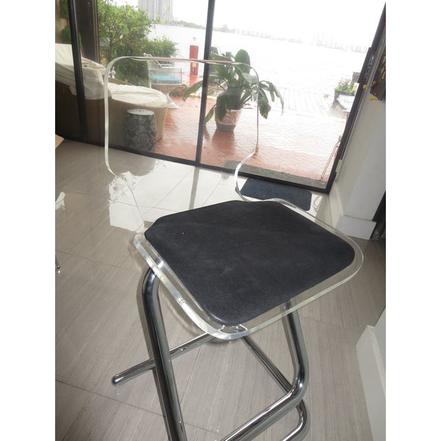 Vintage Lucite Acrylic Bar Stools Pair Chairish