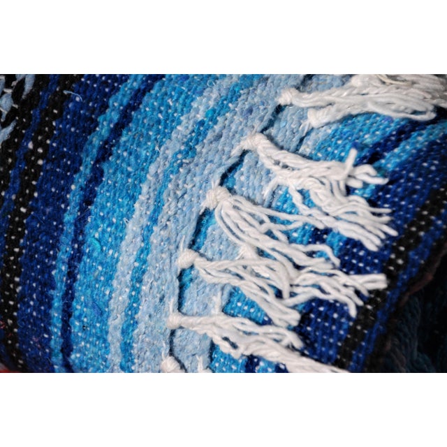 Blue Handmade Mexican Throw Rug Chairish