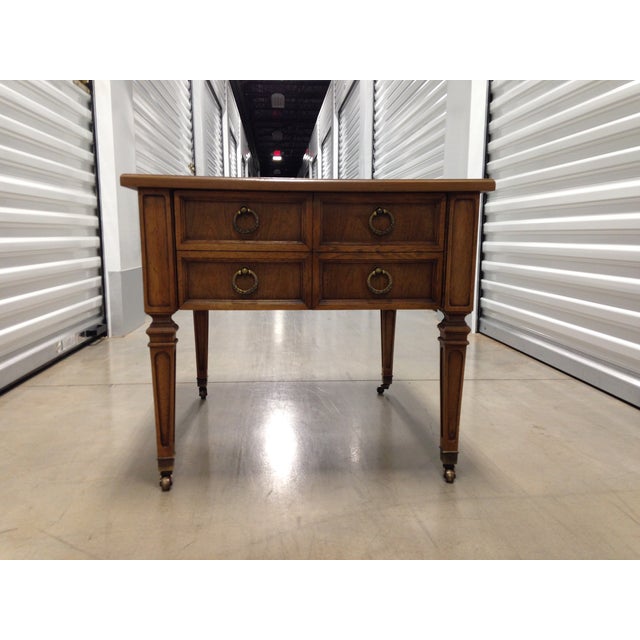 Thomasville Brass Caster Side Table Chairish