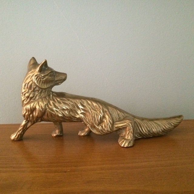 Brass Fox Figurine Chairish