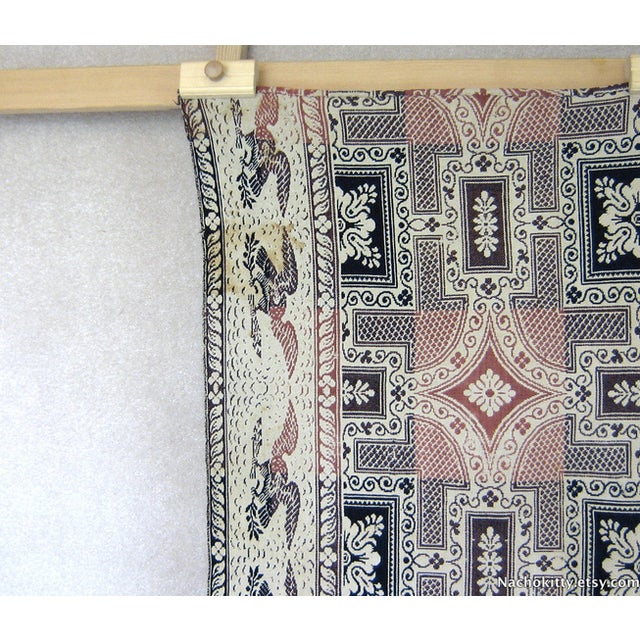 1840s Indigo & Rose Double Woven Blanket Chairish