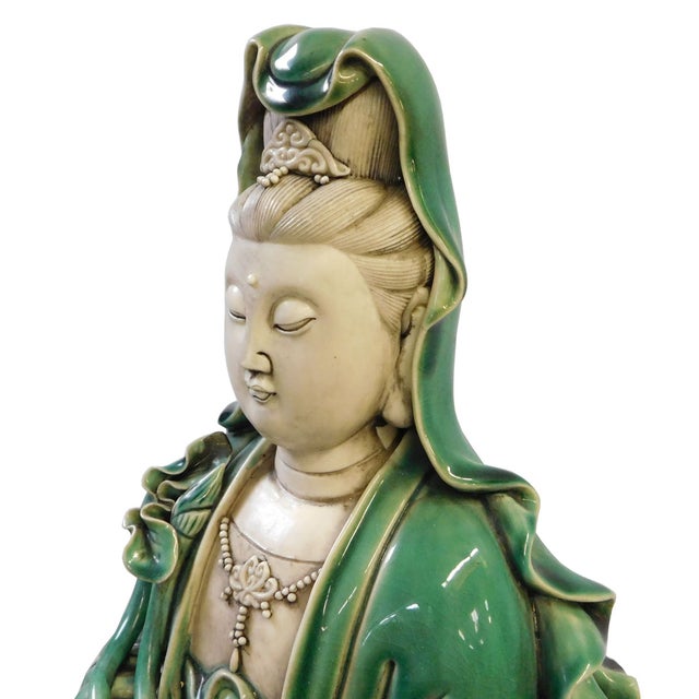 Chinese Porcelain Kwan Yin Statue Chairish