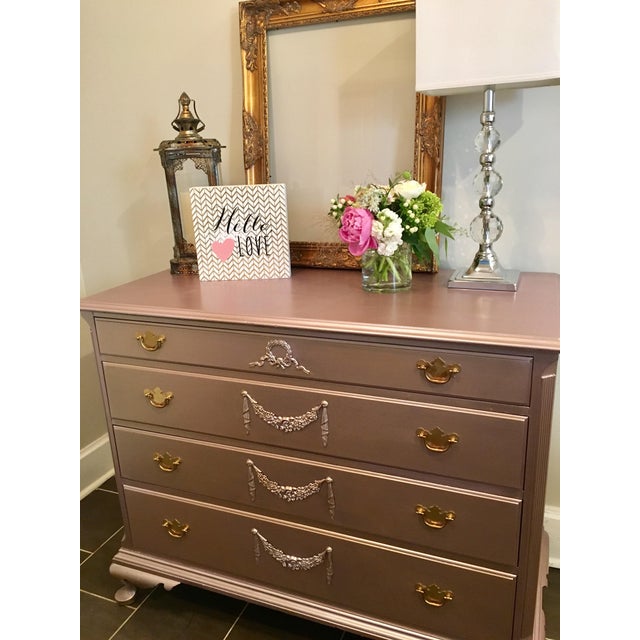 Rose Gold Metallic Dresser Lowboy Chest Chairish
