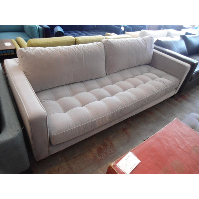 Intuition Light Gray Velvet Sofa | Chairish