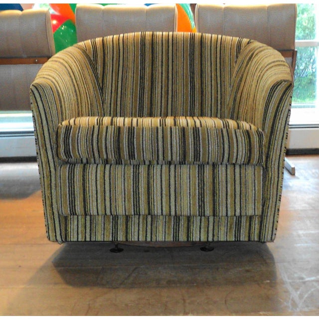Mid Century Modern Multi Color Swivel Club Barrel Chair Town Mix Chairish