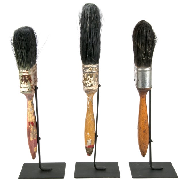 Vintage Paint Brushes on Iron Stands Set of 3 Chairish