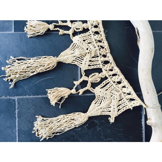 Vintage Macrame Wall Hanging on Driftwood Chairish