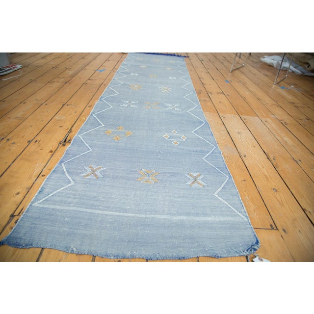 Denim Blue Kilim Rug Runner 2'6" X 8'10" Chairish
