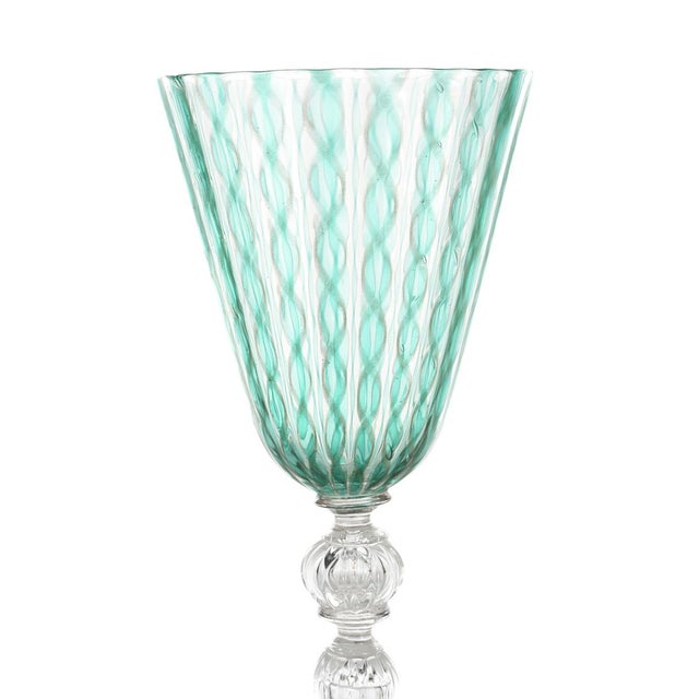 Glass Green Twist Chalice Goblet Chairish