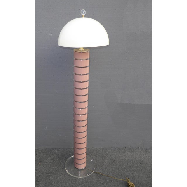 1980's Mid Century Modern Stacked Lucite Floor Lamp Light by Optique