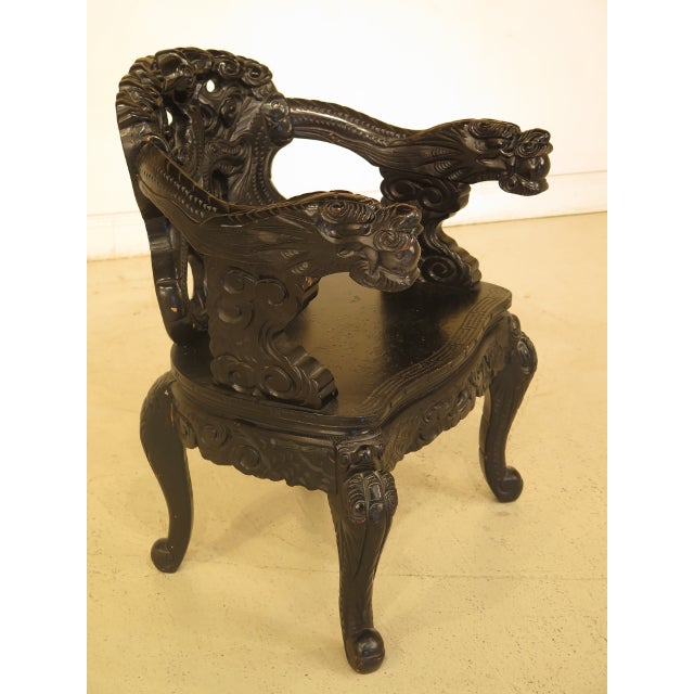 Authentic Chinese Antique Carved Dragon Arm Chair Chairish