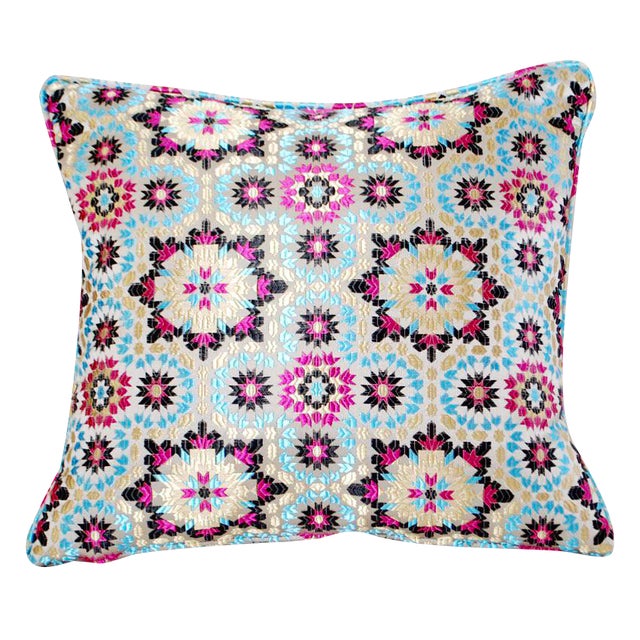 Moroccan Zellig Fabric Throw Pillow Chairish