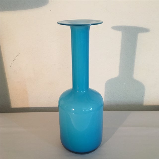 LSA Glass Blue Cased Cylinder Vase Chairish
