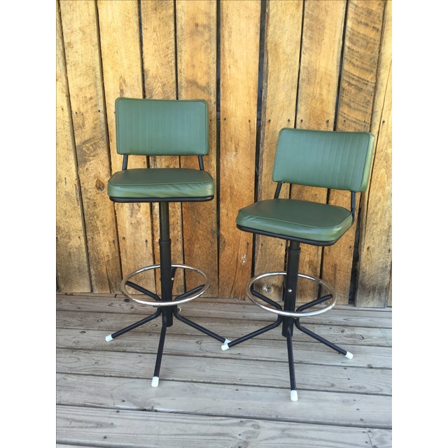 MidCentury Bar Stools in Jade A Pair Chairish