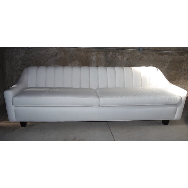 White MidCentury Tufted Sofa Chairish