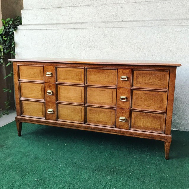 MidCentury Henredon Vintage 6Drawer Burl Dresser Chairish