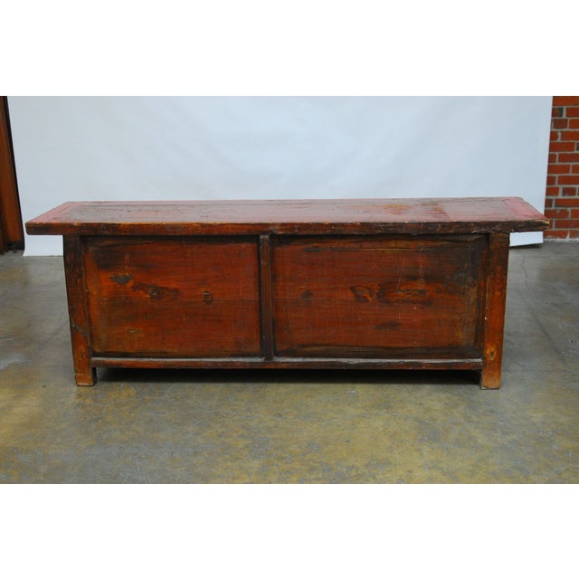 Chinese Red Lacquer Sideboard Console Table | Chairish