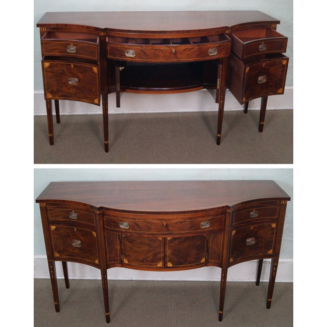 Antique Mahogany Federal Style Inlaid Sideboard | Chairish