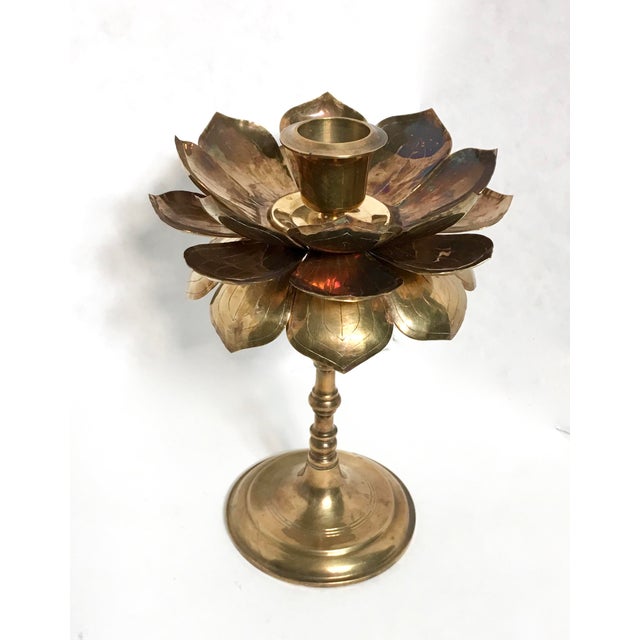 Brass Lotus Flower Candle Holder Chairish