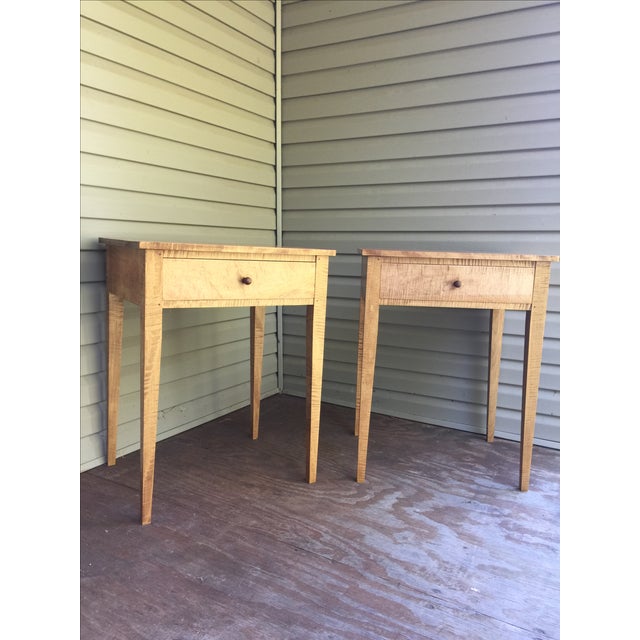ShakerStyle Tiger Maple Side Tables A Pair Chairish