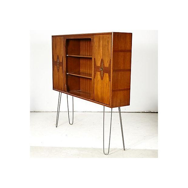 1960s Inlaid Hutch With Hairpin Legs Chairish