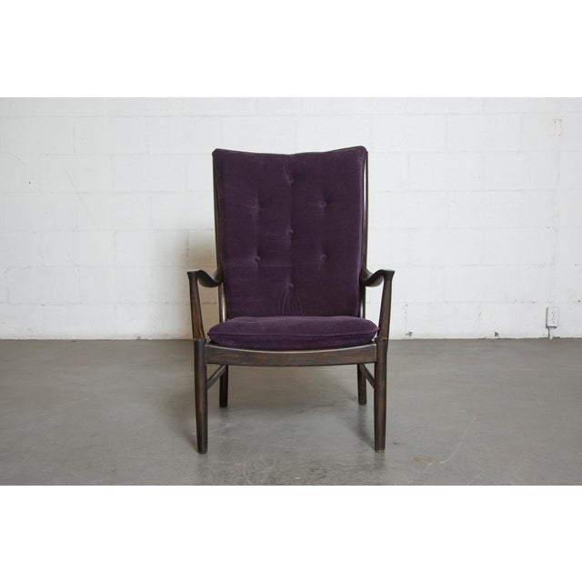 Parker Knoll Danish Style Lounge Chair in Purple Chairish