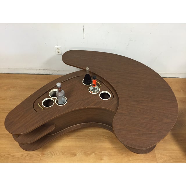 MidCentury Kidney Shaped Bar Cart Coffee Table Chairish