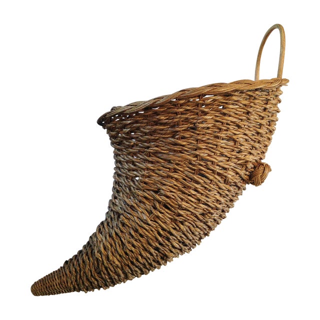 Natural Wicker Cornucopia Basket Chairish