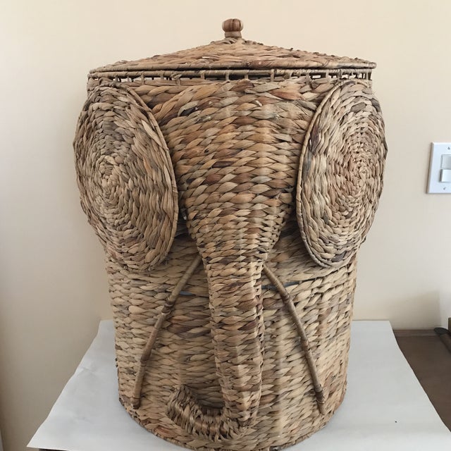 Woven Rope Elephant Basket Chairish