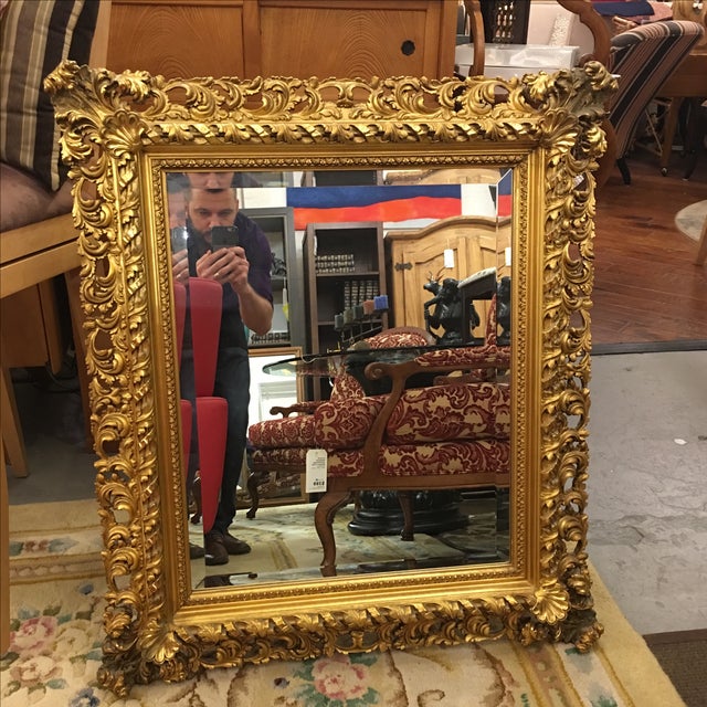 Framed Wall Antique Gold Filigree Mirror Chairish