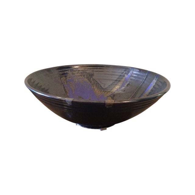 Large Contemporary Black Ceramic Bowl Chairish