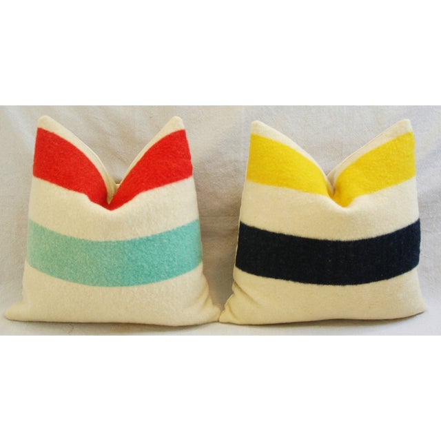MultiStriped Hudson's Bay Blanket Pillows Pair Chairish