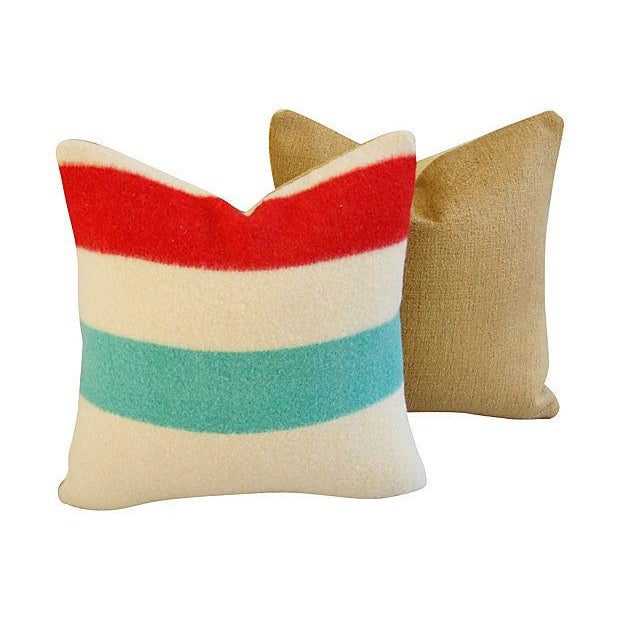 Authentic Hudson's Bay Blanket Pillows a Pair Chairish