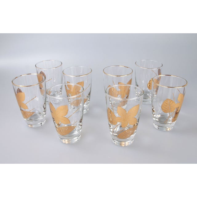 Vintage Gold Leaf Drinking Glasses Set of 8 Chairish