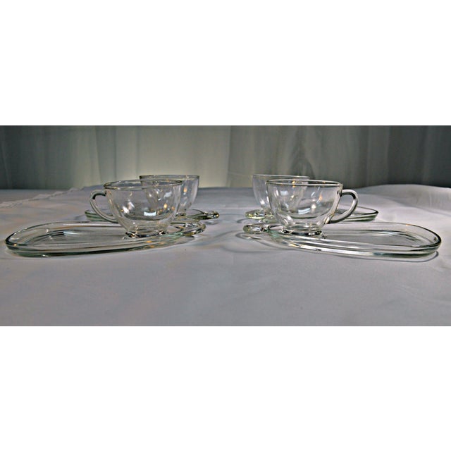 Glass Luncheon Plates and Cups Set of 4 Chairish