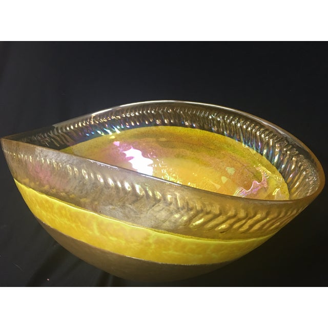 Murano Yellow Art Glass Bowl Chairish