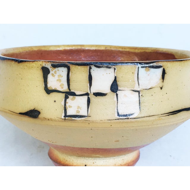 MidCentury Studio Pottery Footed Bowl Signed Chop Mark Chairish