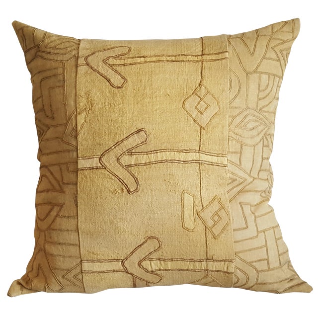 Antique Neutral African Kuba Cloth Pillow Chairish