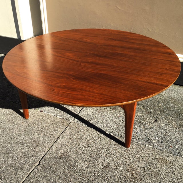 Danish Modern Round Walnut Coffee Table Chairish