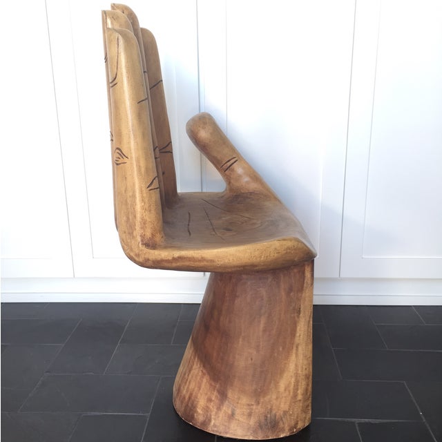 Pedro Friedeberg Style Carved Wood Hand Chair Chairish